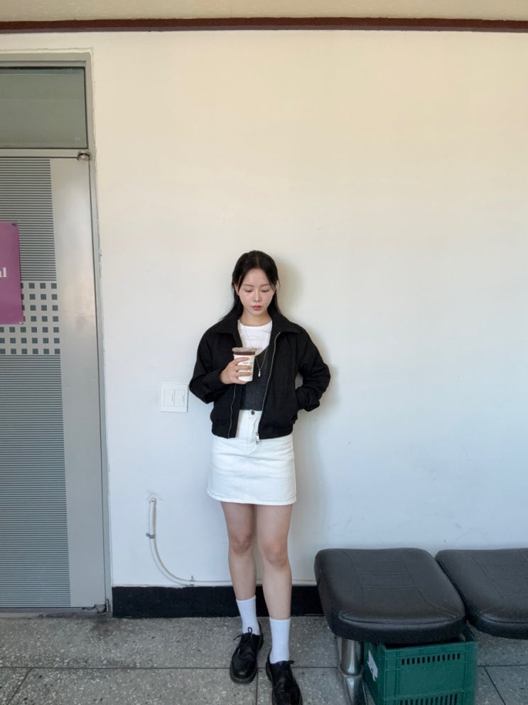 [비바브라운/크롭 슬림 블루종] 가을, 간절기, 환절기 아우터 추천