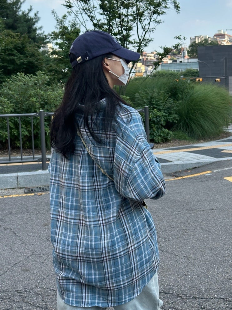스탠다드에러 오버핏 체크셔츠 간절기 데일리룩 핀터레스트 코디