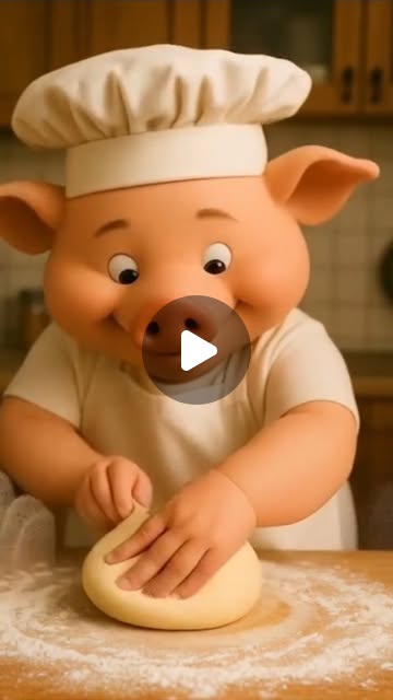 Pig Bibi on Instagram: "Cute Pink Pig Chef Baking Muffins 🍰 | Another Happy Day in the Kitchen! #cooking #muffins #muffinbaking #CookingPig #pigstory #aipig #animalart #shorts #bibipig #비비피그 #머핀만들기 #광고 #seniordunce"