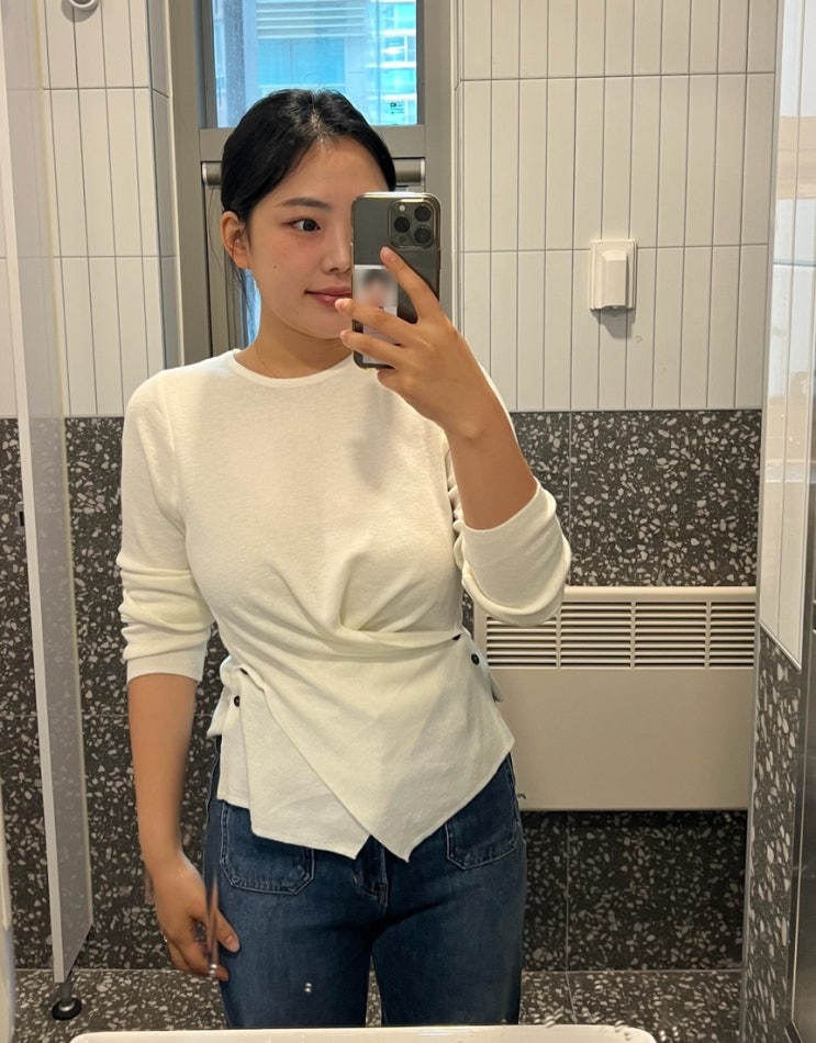 여리여리 끝판왕! 오사와 엘라랩니트 긴팔 하나로 완성하는 데일리룩 코디 후기