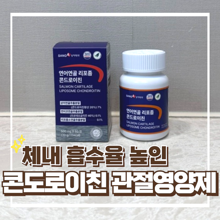 상아제약 무릎 관절에 좋은 영양제 건강식품, 연어연골 리포좀 콘드로이친