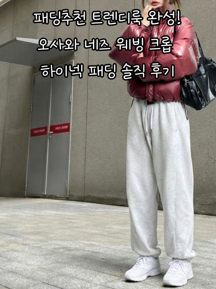 패딩추천 트렌디룩 완성! 오사와 네즈 웨빙 크롭 하이넥 패딩 솔직 후기
