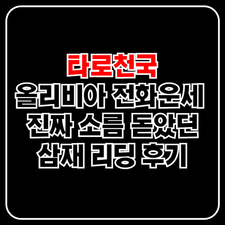 타로천국 올리비아 전화운세, 진짜 소름 돋았던 삼재 리딩 후기