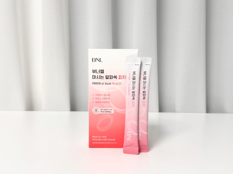 [Health/다이어트]뷰너엘 마시는 알파쏙 피치-다이어트음료, 알파CD, 알파시클로덱스트린