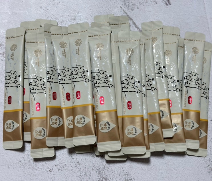 옥수수수염차를 편하게 먹을 수 있는 맥널티 티브루 맛있고 간편한 원액 액상스틱