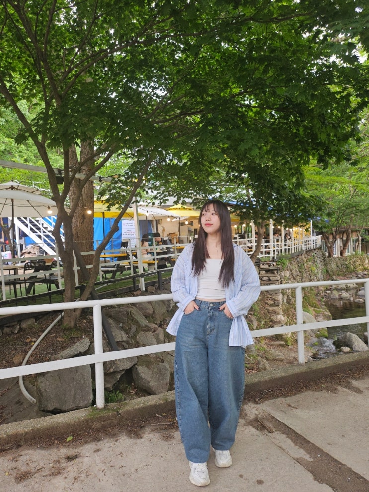 스탠다드에러 벌룬핏 워싱 와이드 데님팬츠 빈티지 블루 후기 (여자 / 남자 착용샷 有)