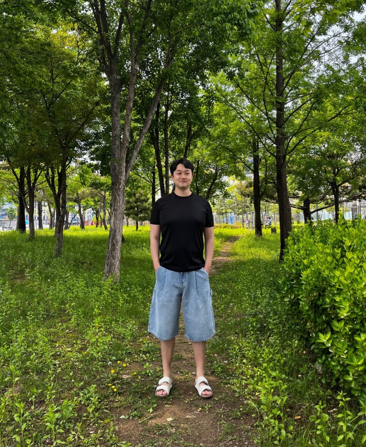 스탠다드에러 87-STAN171 미니멀 워싱 카펜터 버뮤다 데님팬츠 라이트 인디고