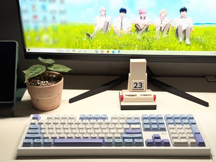 지클릭커 무소음 블루투스 무선키보드 풀배열 108키 가성비 감성디자인