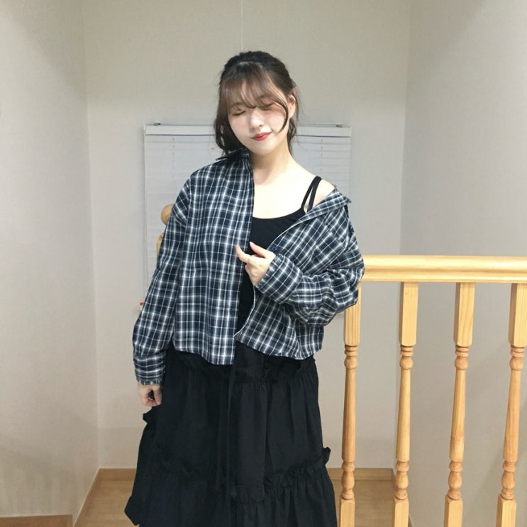 체크 셔츠로 핀터레스트 코디 따라하기