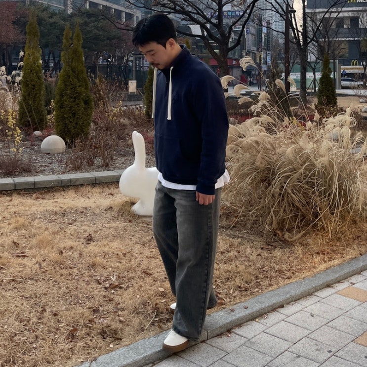 남자 청바지 : 스탠다드 에러 미스티 빈티지 캣워싱 와이드 데님팬츠 빈티지 그레이 L사이즈 후기