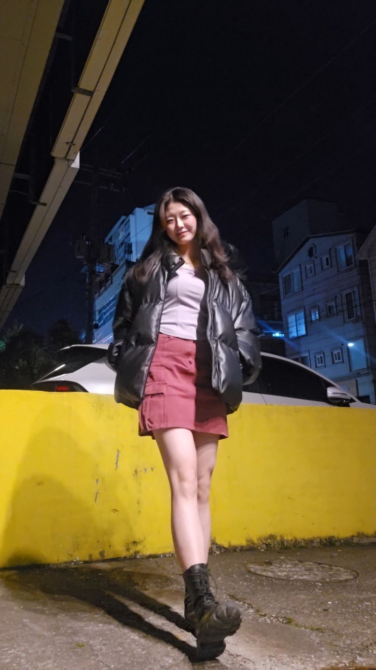 따땃한 숏레더패딩 추천 스탠다드에러 87-STAN106 유틸리티 하프넥 레더 패딩 블랙 리뷰