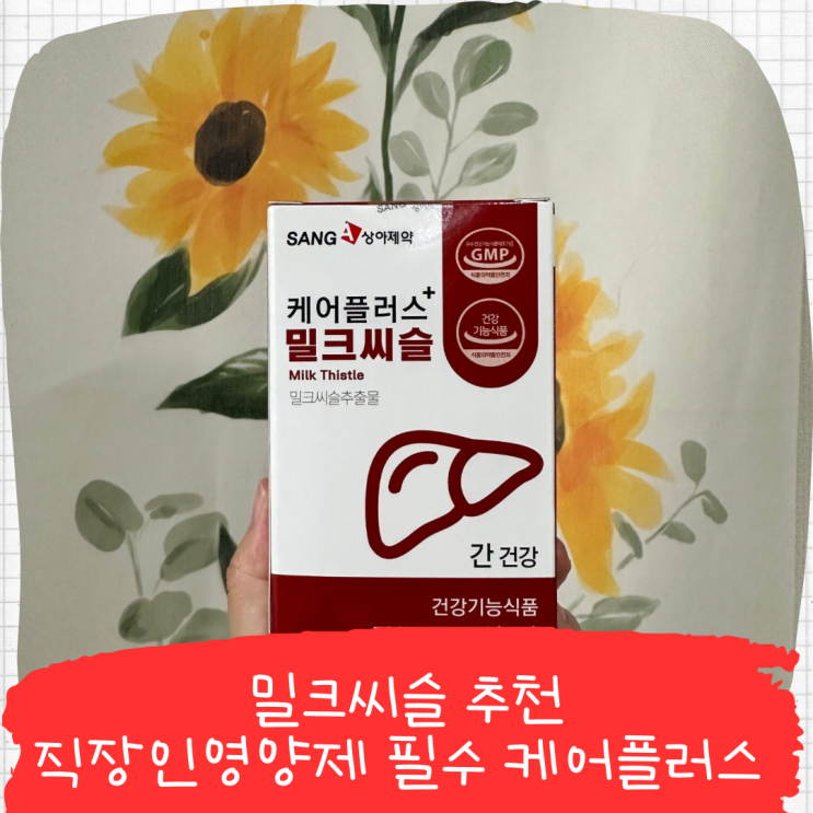 밀크씨슬 추천, 직장인영양제 필수 케어플러스 꾸준히 챙겨먹어요