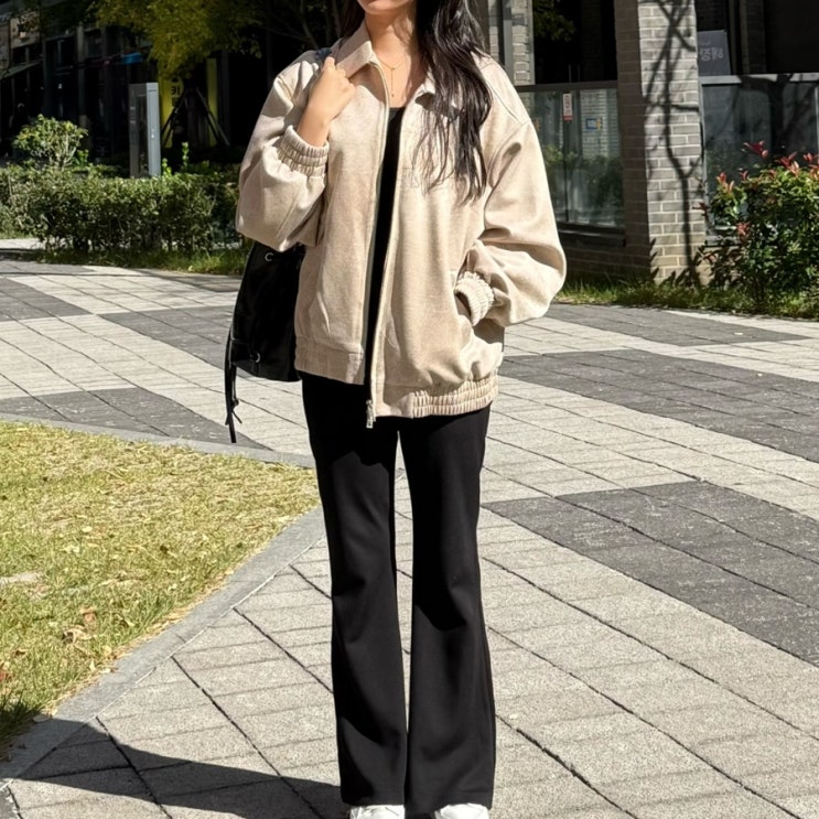 간절기 아우터 추천 스탠다드에러 스웨이드 블루종 자켓 아이보리 87-STAN009