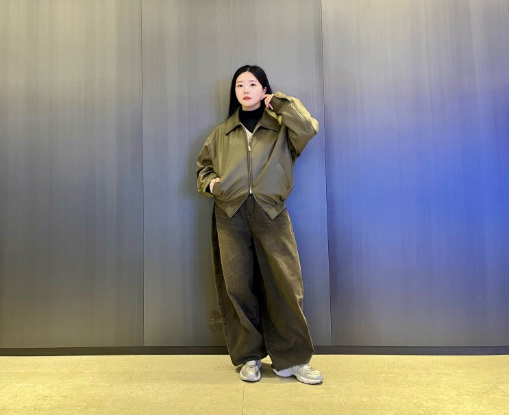 여성 블루종 자켓 아이러니포르노화이트라인 86-IRO334 스웨이드 카키