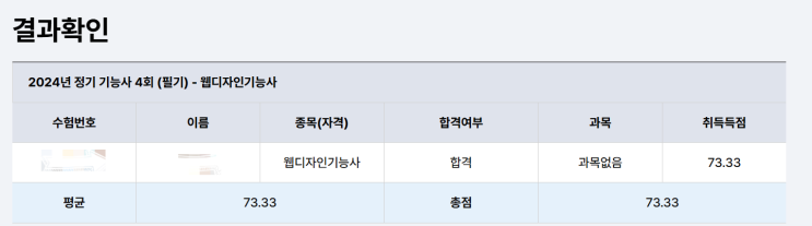 3일 독학으로 합격한 웹디자인기능사 자격증 필기 합격 후기