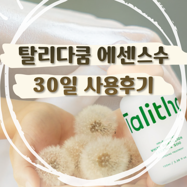 탈리다쿰 에센스 수 30일 사용 후기 ㅣ 하얀 민들레 태좌 특허