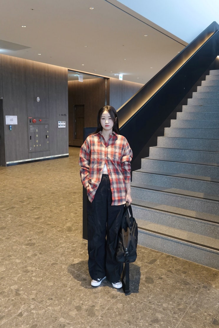 스탠다드에러 남여공용 빈티지 오버핏 긴팔 체크셔츠
