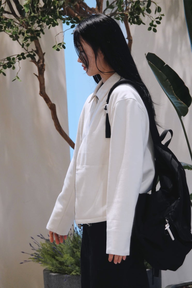 아이러니포르노화이트라인 레더 아우터 스웨이드자켓 아이보리