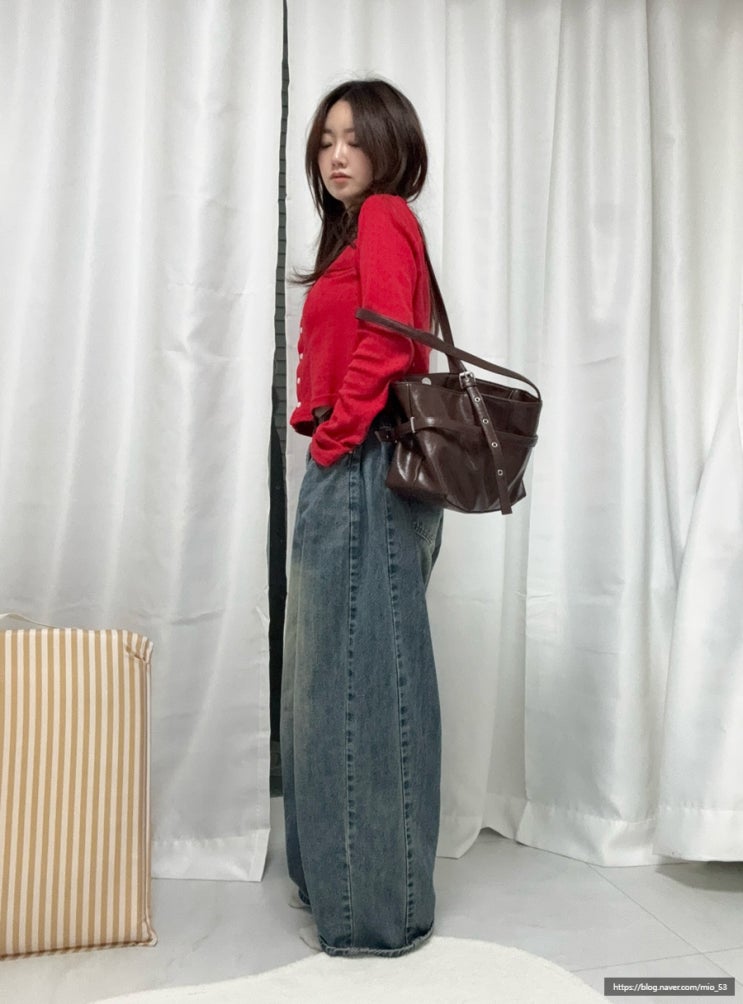 스트릿 무드에 딱, 오사와 ow-156 아르보 벨티드 숄더백 브라운 착용 후기
