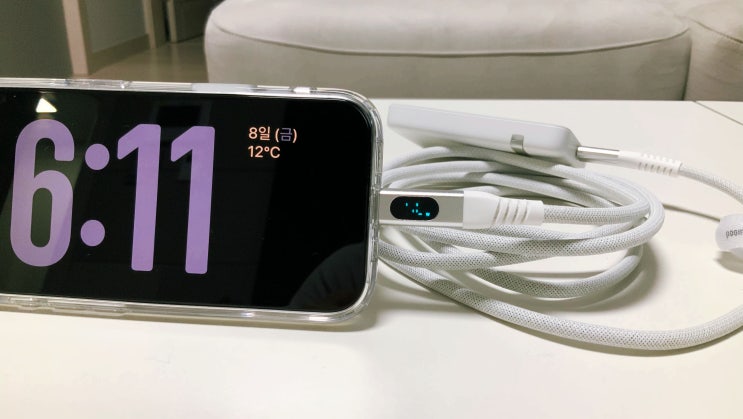 아이폰 충전부터 4K영상출력가지!! 탱글우드 CtoC USB4 GEN LED케이블