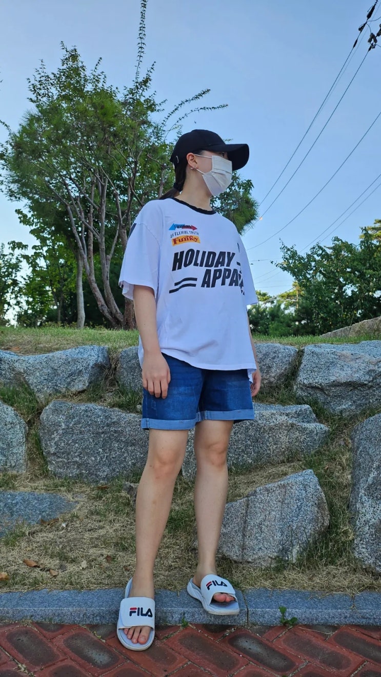 여자 청반바지 스판 밴딩반바지 동대문스타일로 선택했어요
