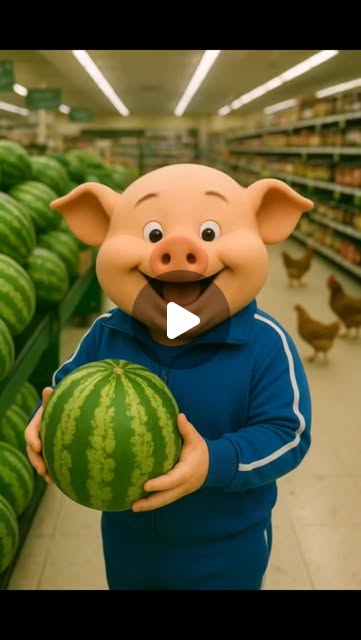 Pig Bibi on Instagram: "Watermelon Punch
#cooking #Watermelon #fruitpunch #summerdessert #refreshing #cutepig #pigstory #aipig #animalart #shorts #여름 #수박화채 #광고#seniordunce"