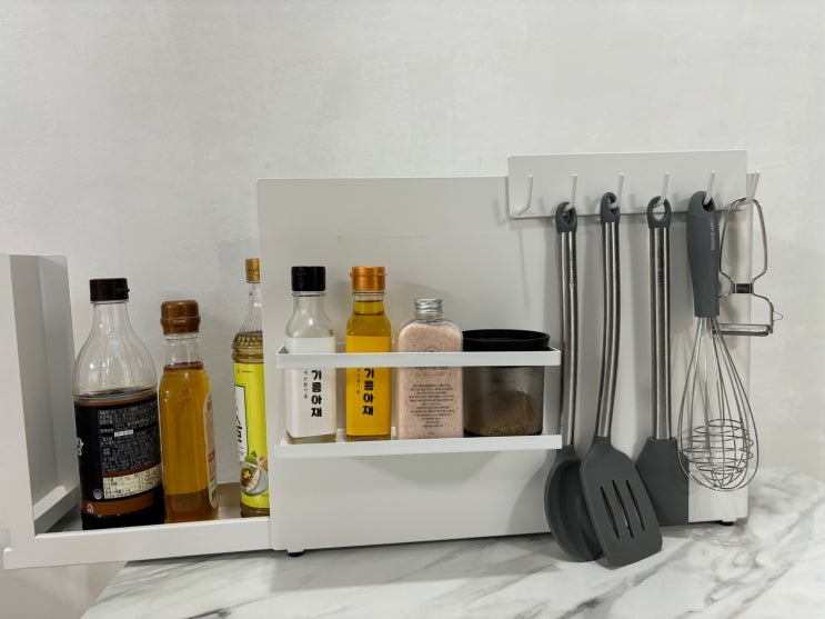 주방 양념통정리대 철제 슬라이드 틈새 수납함