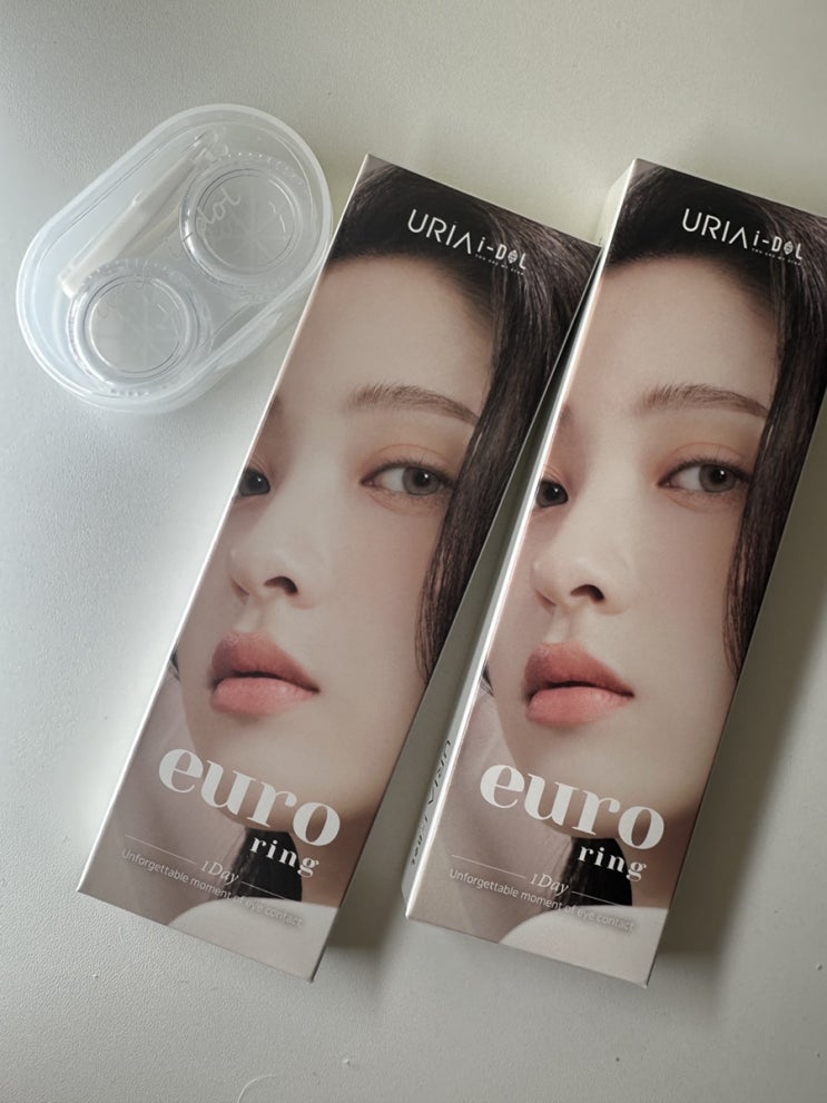[아이돌 렌즈] 원 데이 유로링 여린 베이지, 스며드는 그레이 착용 후기