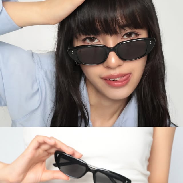 송아 on Instagram: "@momentus_eyewear 

눈부신 여름..☀️ 눈과 멋 둘 다 폭이 못해🥹

모먼트어스 EDEN 선글라스😎🖤

고급진 벨벳 케이스와 힙한 선글라스 여름 필수템✨"