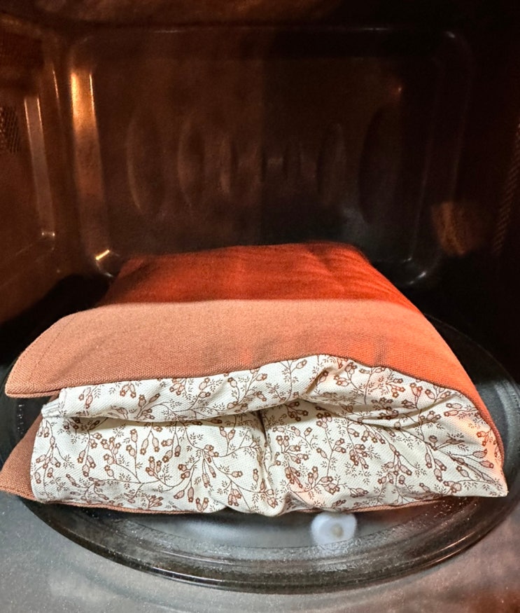 현미가 들어간 핸드메이드 복부 배 찜질팩 따스로미
