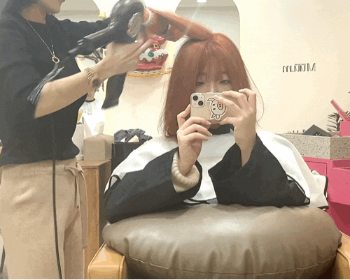 뮤엠헤어 청라 탈색 한 번으로 브릭오렌지 염색 솔직후기