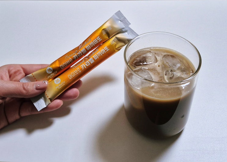 홈카페 즐기기 좋은 맛있는 믹스커피 맥널티 아이브루 카라멜 마끼아또