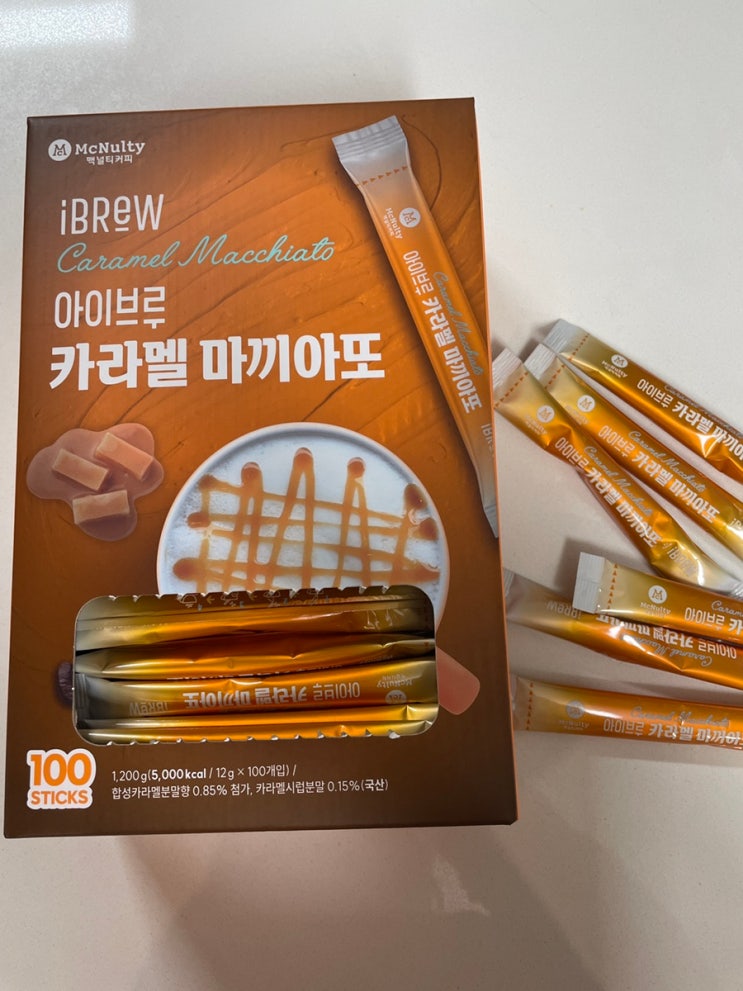 탕비실 스틱커피 추천 홈카페 맥널티커피 아이브루 카라멜 마끼아또