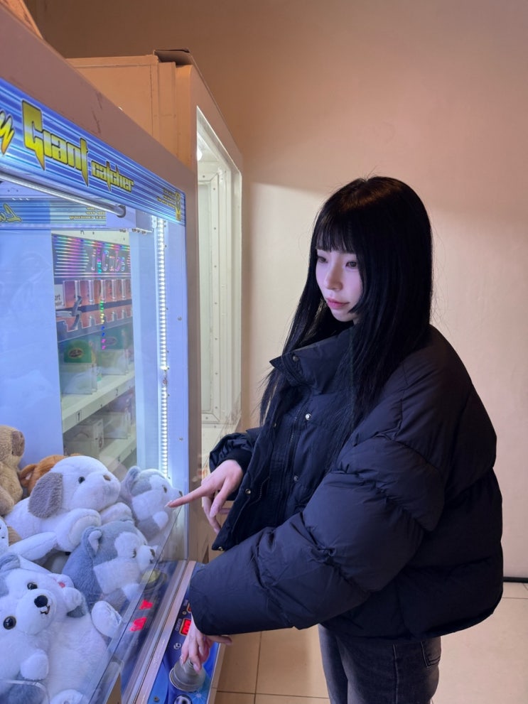 [데일리룩 코디] 덴키 크롭 하이넥 빅 포켓 패딩 블랙