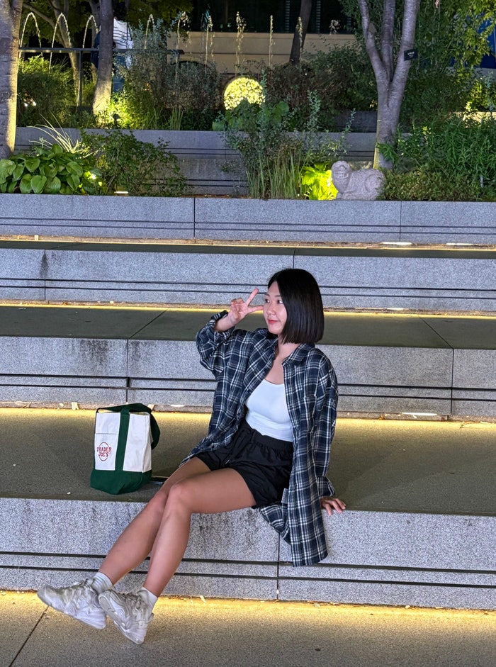 스탠다드에러 빈티지 오버핏 긴팔 남여공용셔츠 네이비 간절기 체크셔츠 코디💙