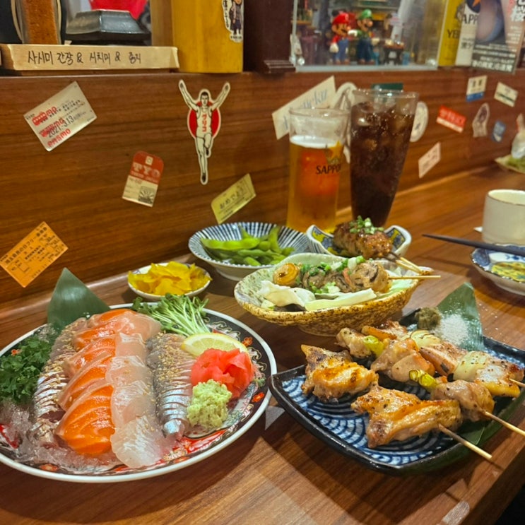 [울산/남구] 삼산 이자카야 요미치｜숯불 꼬치와 신선한 사시미
