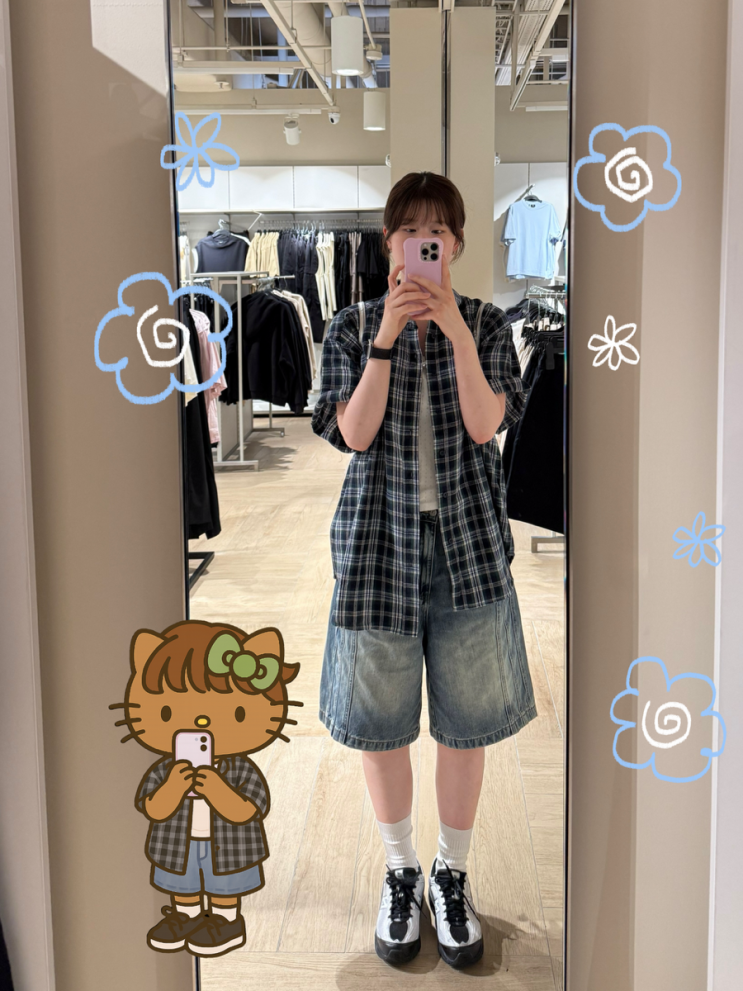 [패션일기]여름 스트릿 무드 한 스푼, 스탠다드에러 체크셔츠 착용 후기 💚
