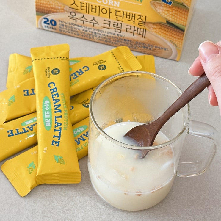 아침대용 맥널티 스테비아 단백질 옥수수라떼