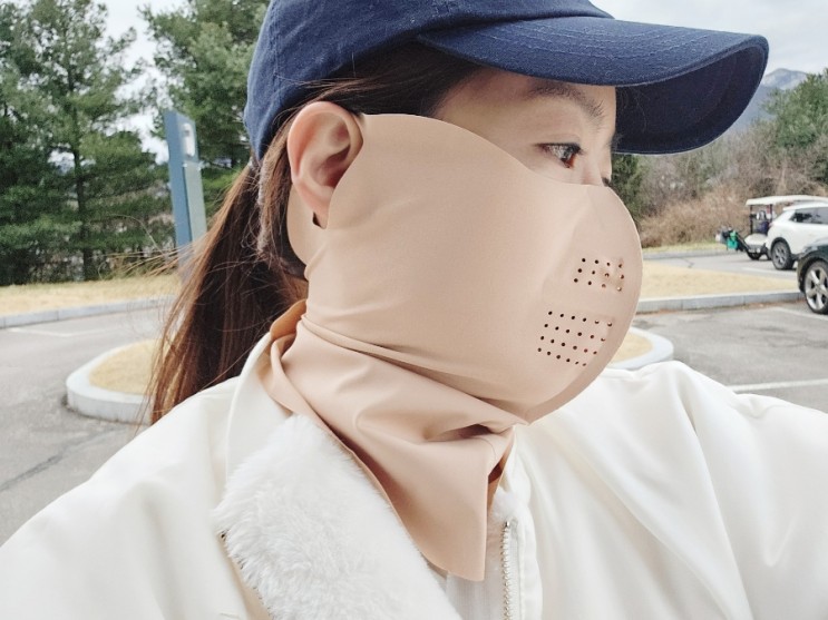 골프마스크 해외골프 준비물 모델로 자외선차단마스크