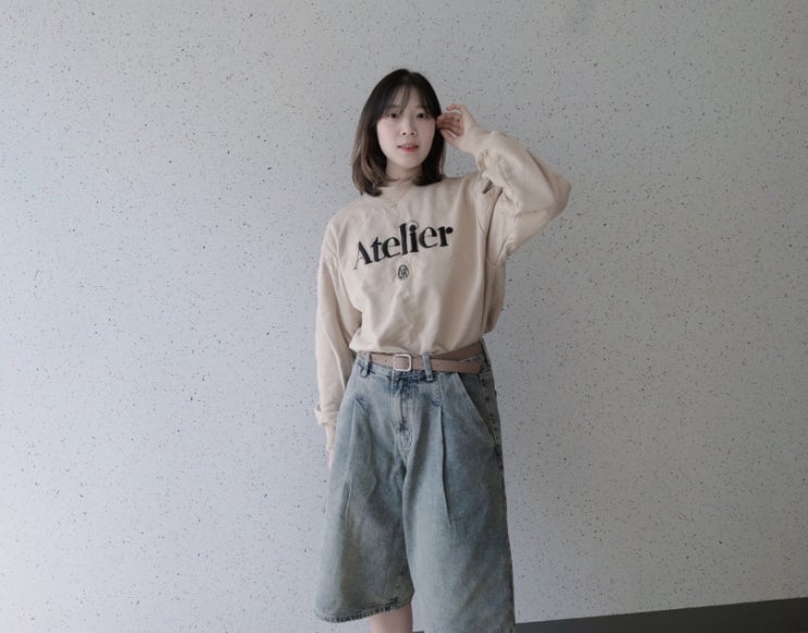 데일리룩 반바지 코디 스탠다드에러 버뮤다 데님팬츠