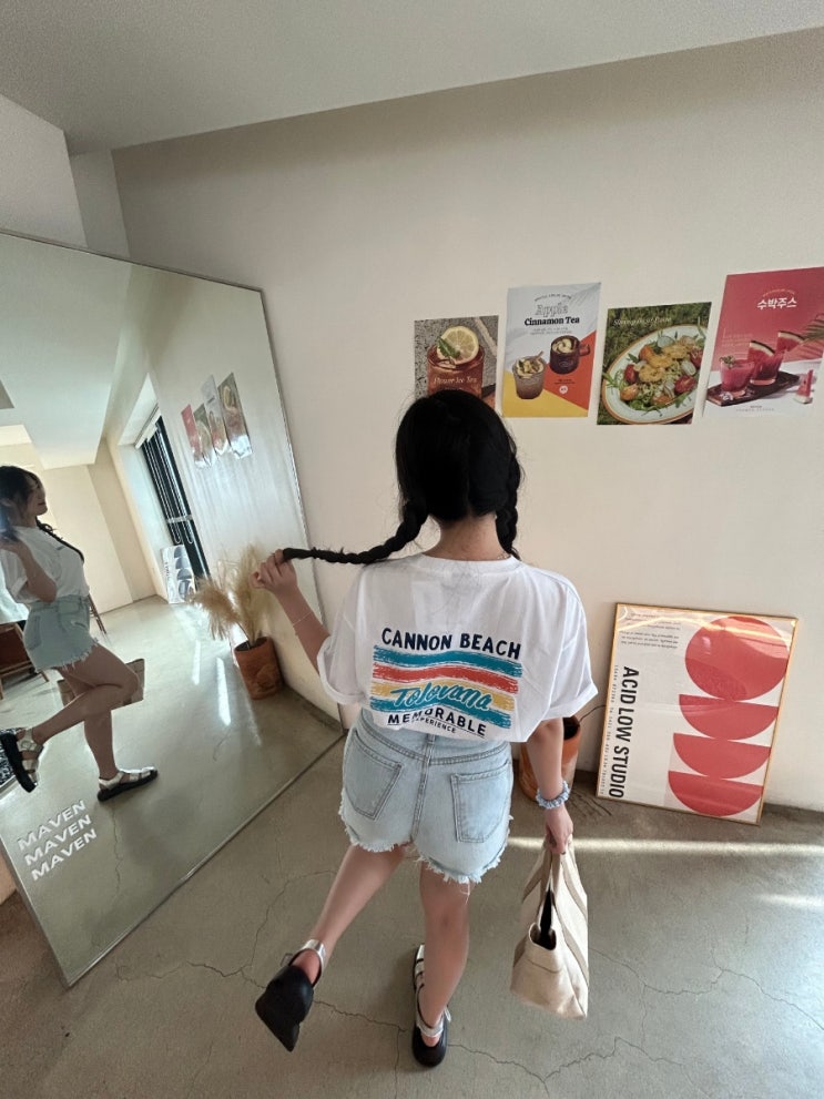 [옥스타] 여름 반팔티셔츠 추천, 청량감 넘치는 코디 ㅣ 옥스타 쿨코튼 반팔티😎⭐️