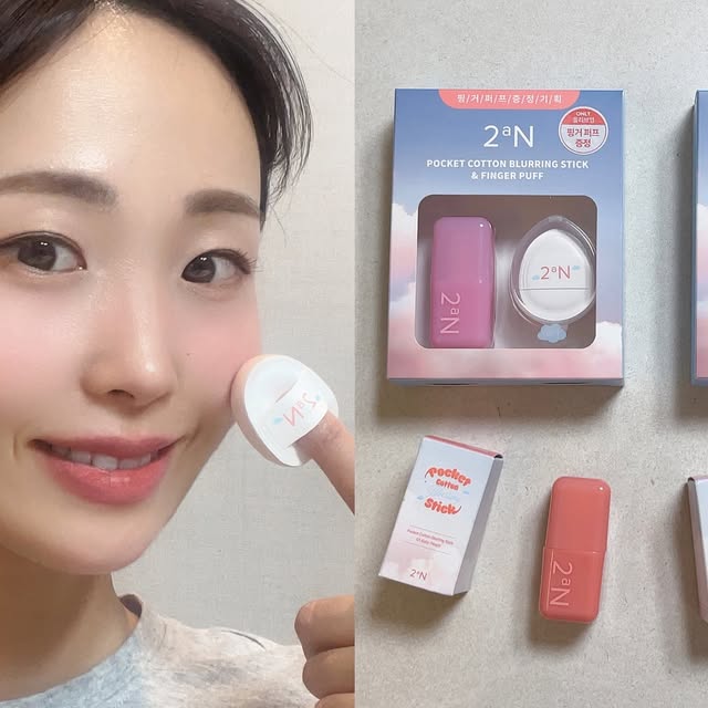 샐리 하우스 🏠 on Instagram: "#광고 #샐리뷰티💄 @2an_official 제사랑 #투에이엔 🌷🌷 요번엔 따뜻해진 날씨와 어울리는 #포켓코튼블러링스틱 리뷰를 가져왔는데요! #올리브영 에 귀여운 #핑거