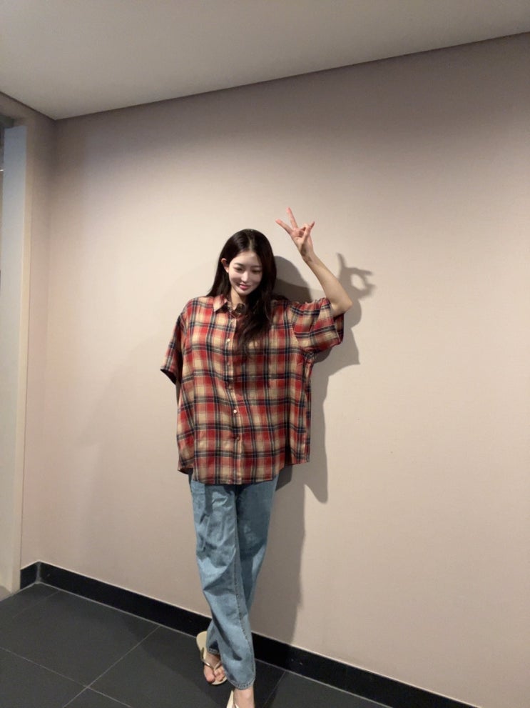 레드 체크 셔츠 🔥🔥🔥