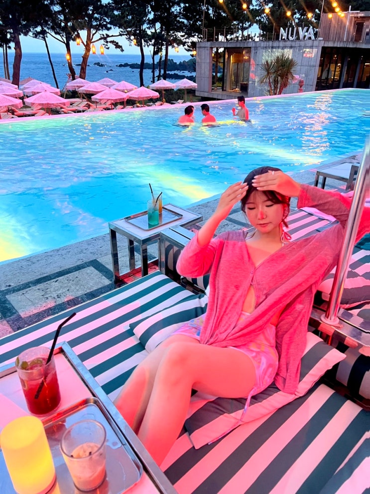 제주서귀포 인피니티풀 카페!새벽까지 운영!제주도중문카페 누바비치/수영장카페/바다다/오션뷰카페