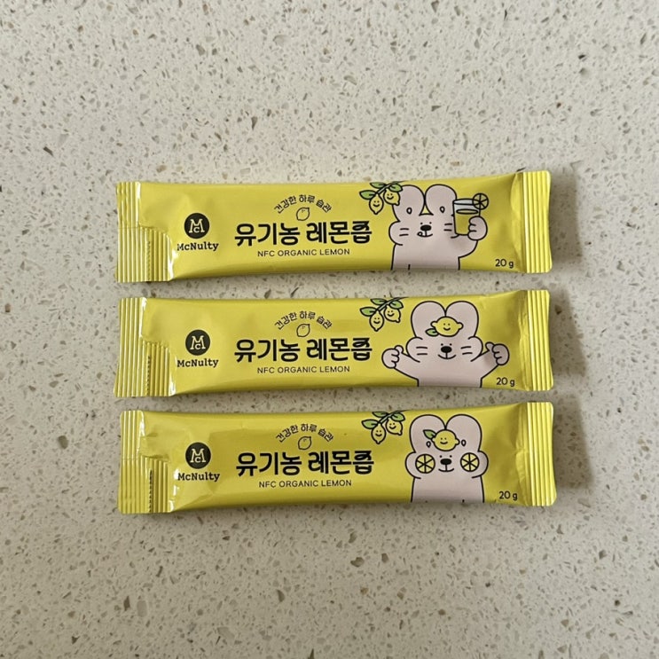 맥널티 유기농 레몬즙 NFC 100%으로 디톡스하고 김토끼 키링도 받자
