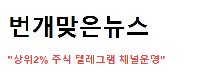 번개맞은뉴스: 국내주식 투자자에게 꼭 필요한 텔레그램 채널