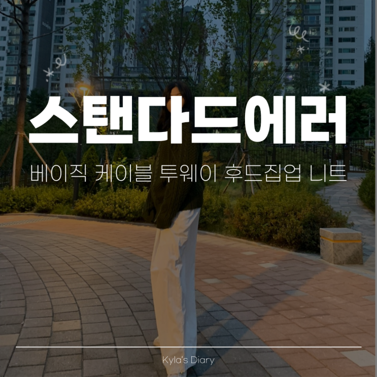 [가을 코디] 컬러와 핏이 완벽한 가을 필수템, 스탠다드에러 후드집업 니트