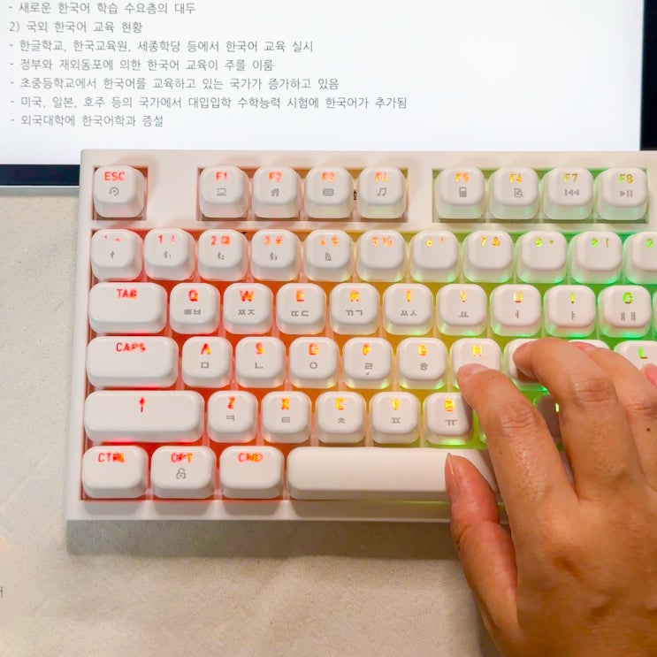 지클릭커 무선 저소음 기계식 키보드 몽땅연필 텐키리스 87키 키보드