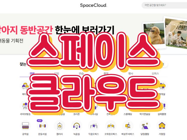 [스페이스 클라우드] 강아지 애견동반 쉽게 찾아요! '스페이스 클라우드'