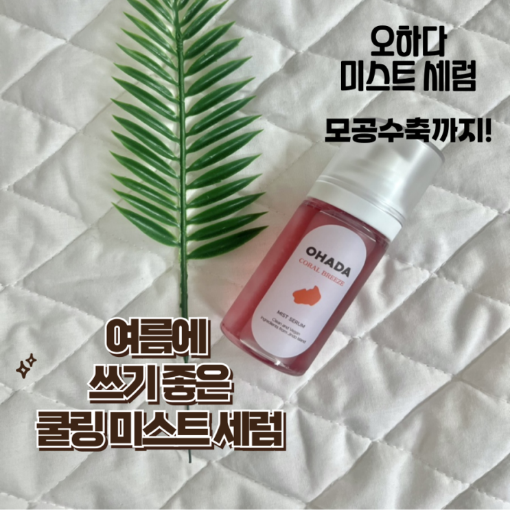 여름에 쓰기좋은 오하다 모공 미스트 세럼 사용후기